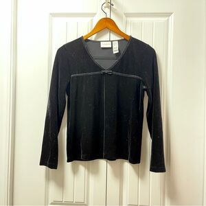 Liz Claiborne Vintage Velvet Long Sleeve Black - SP
